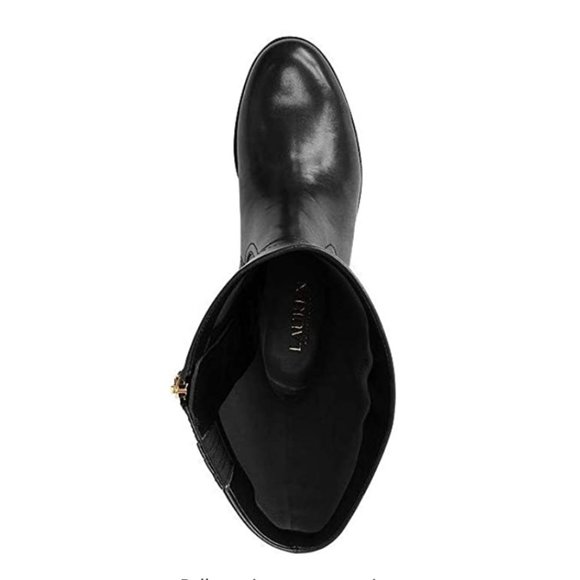 NEW Lauren Ralph Lauren Black Leather Boots - Picture 6 of 9